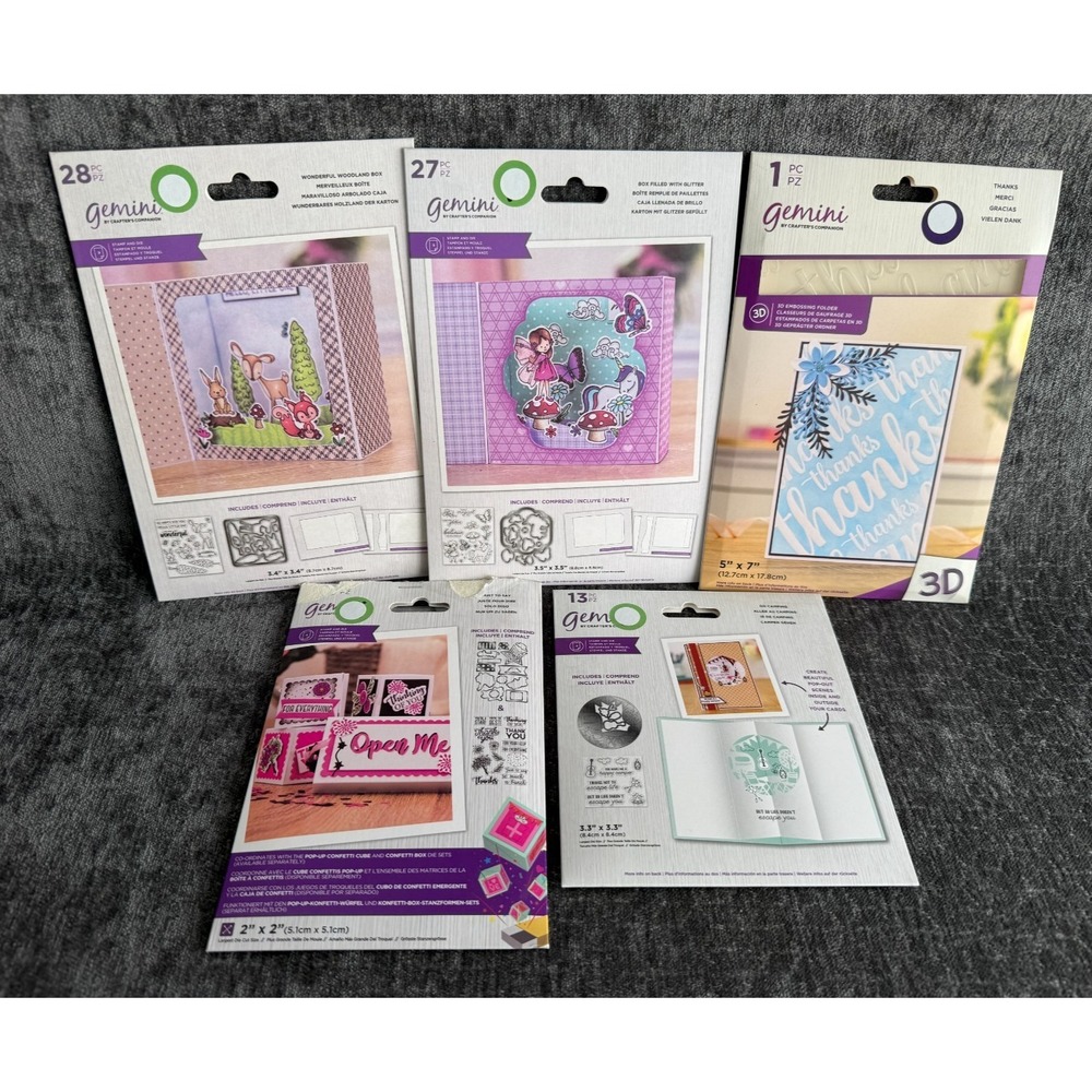NEW Lot of 5 Gemini Crafters Companion Stamps Die 3-D‎ Mixed Lot
